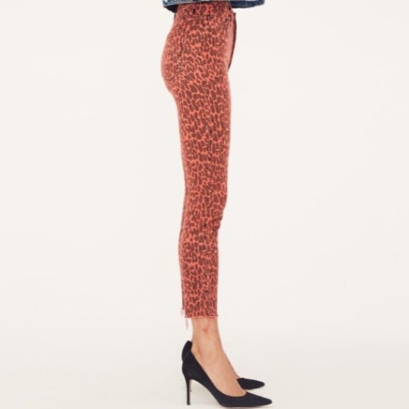 MOTHER BNWT Ankle Fray Jeans High Waist Animal - Picture 3 of 11